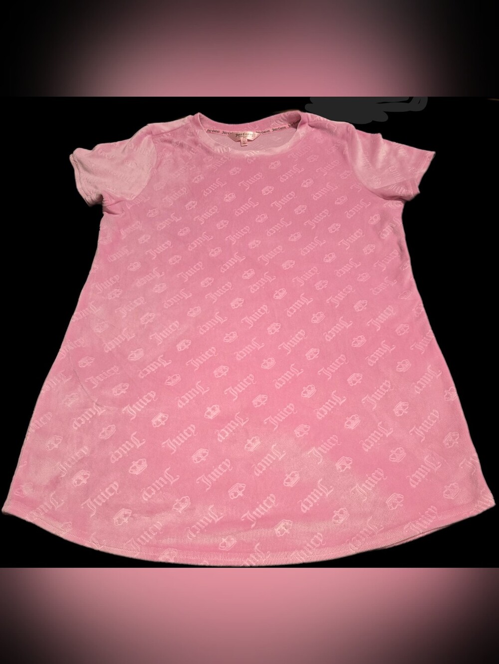 GORGEOUS Juicy Couture Light Pink Girls' Short Sleeve Logo Tunic juniors Large